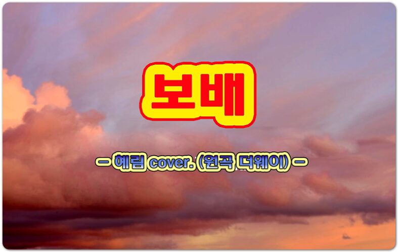 [CCM/악보) 보배- 혜림, (원곡 더웨이-이연희, 정가영), 손경민 작사/작곡